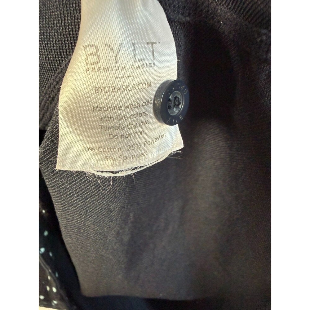 Bylt Polo Shirt Men’s Drop Cut Lux Short Sleeve Polka Dots Navy Blue Size M - Picture 4 of 4
